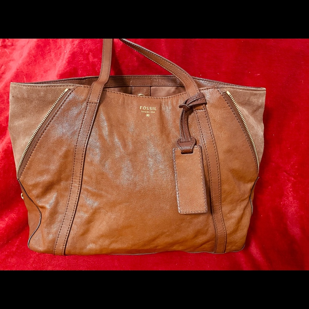 Fossil Leather Tote